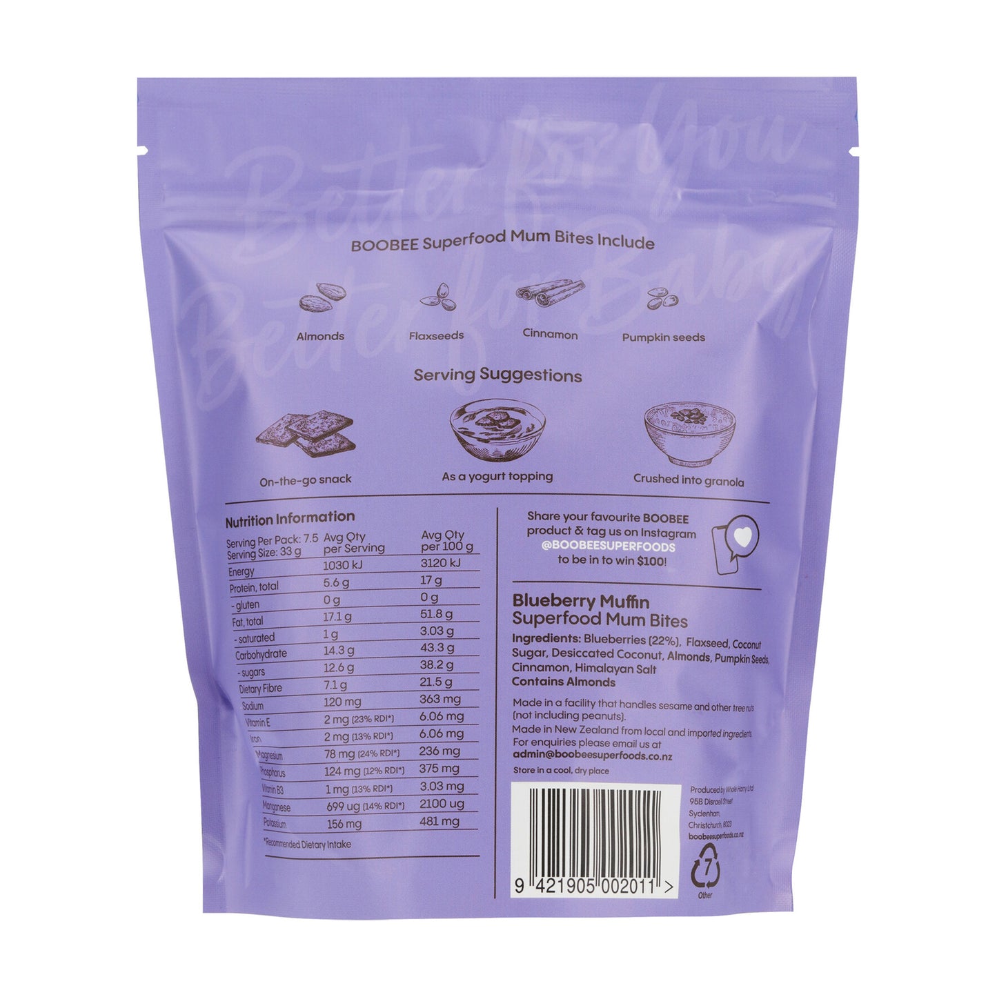 Superfood Mum Bites - Blueberry Muffin
