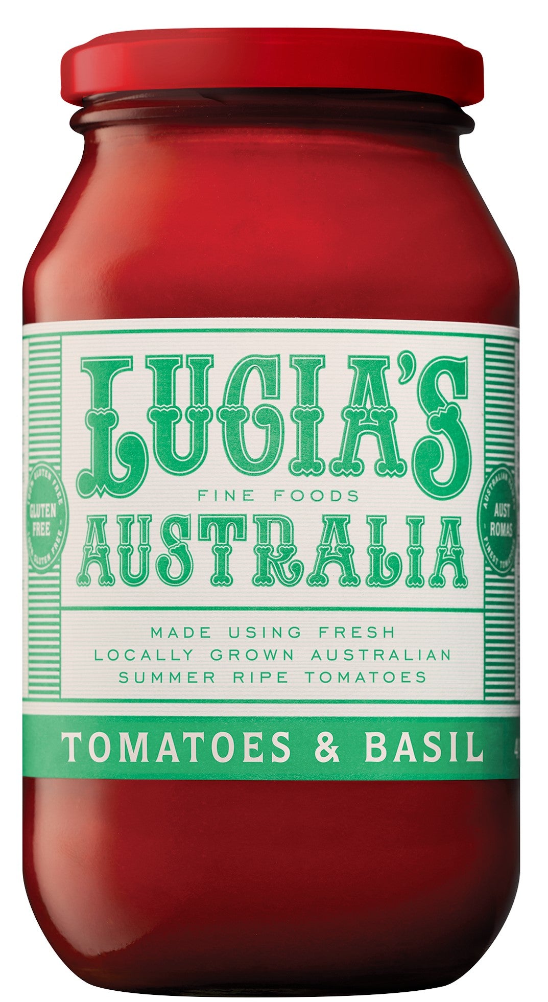 Lucia's Tomatoes & Basil Sauce 500g (GF)