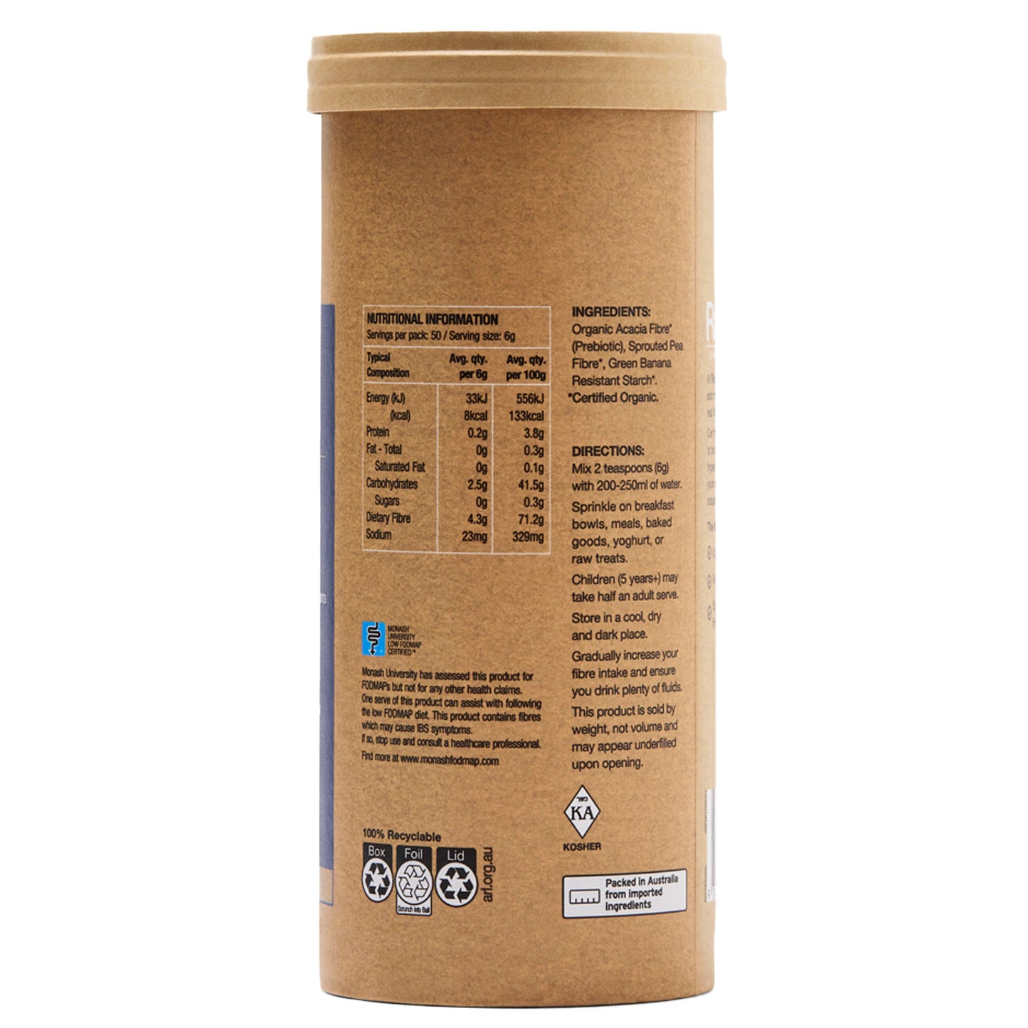 Real Food Nutrients Organic Fibre - Unflavoured