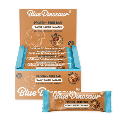 Blue Dinosaur Protein + Fibre Bar - Peanut Salted Caramel 12 x 50g