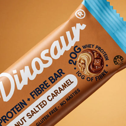 Blue Dinosaur Protein + Fibre Bar - Peanut Salted Caramel 12 x 50g