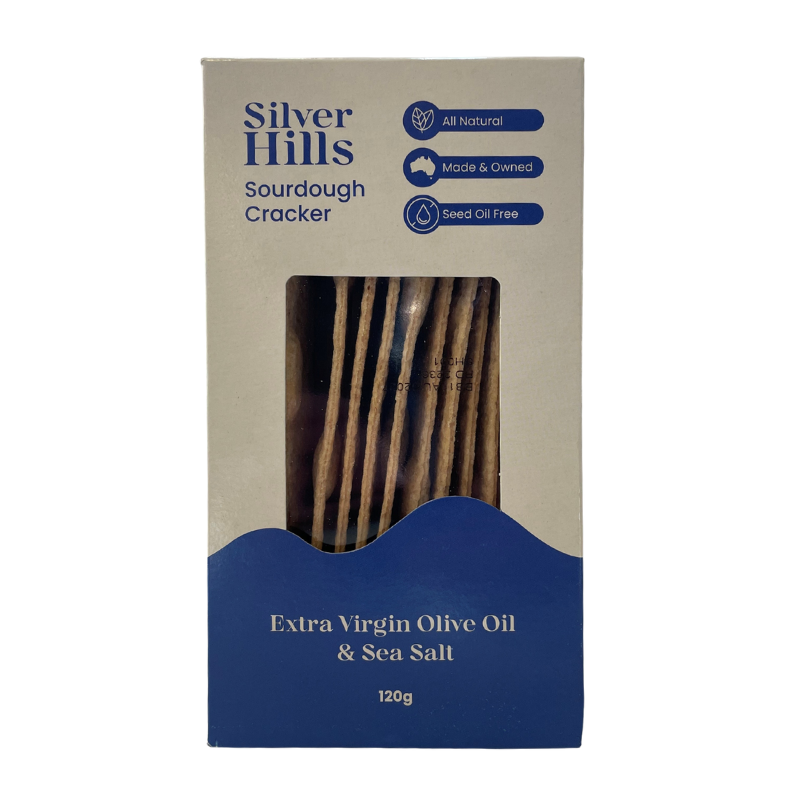 Silver Hills Sourdough Cracker - Extra Virgin Olive Oil & Sea Salt 120g
