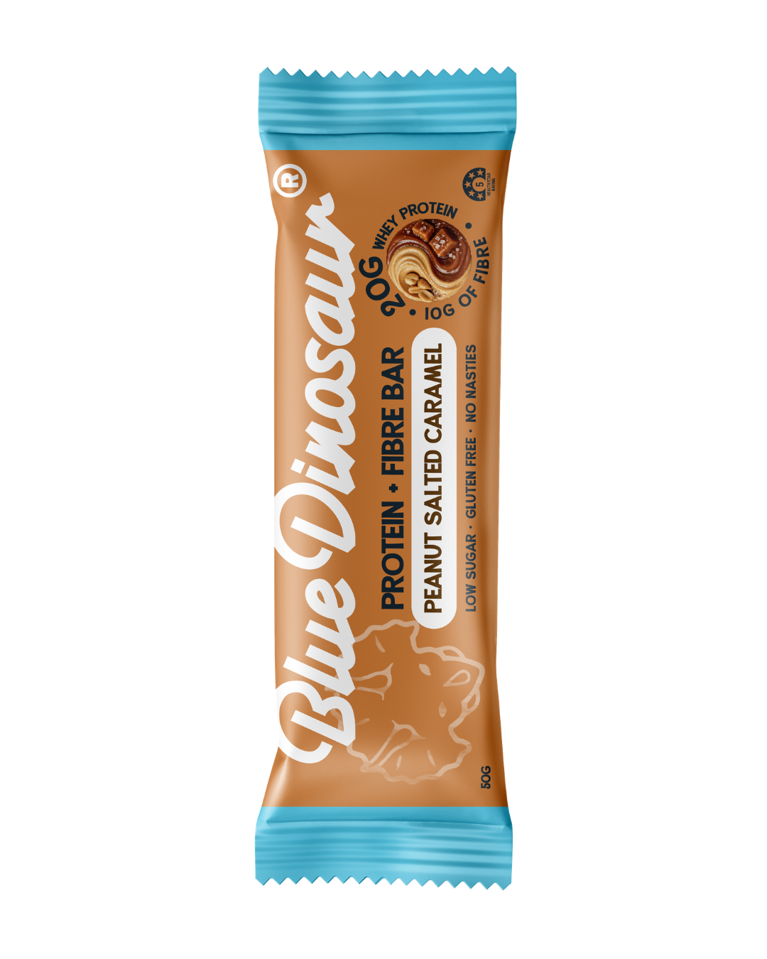 Blue Dinosaur Protein + Fibre Bar - Peanut Salted Caramel