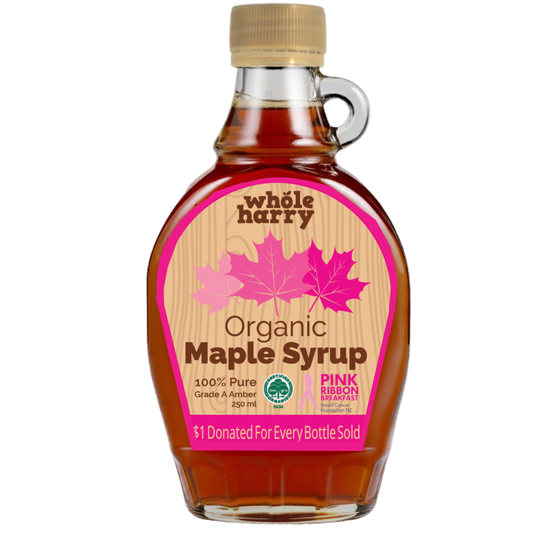 Whole Harry x Pink Ribbon - Organic Maple Syrup Grade A Amber 250ml Bottle