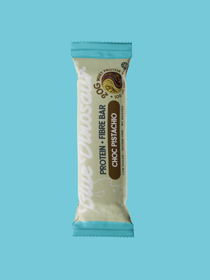 Blue Dinosaur Protein + Fibre Bar - Choc Pistachio Bar 12 x 50g